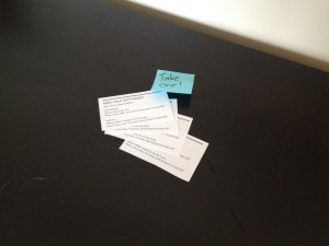 Put cards in all conference rooms